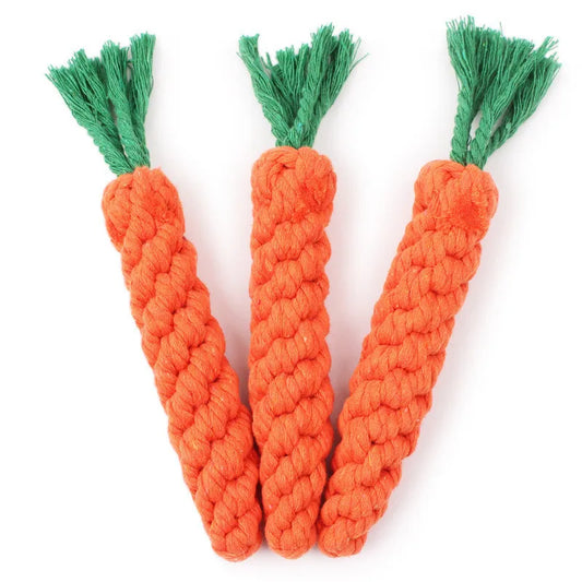 Dog Toys Bite Resistant Cotton Carrot Chew Toys