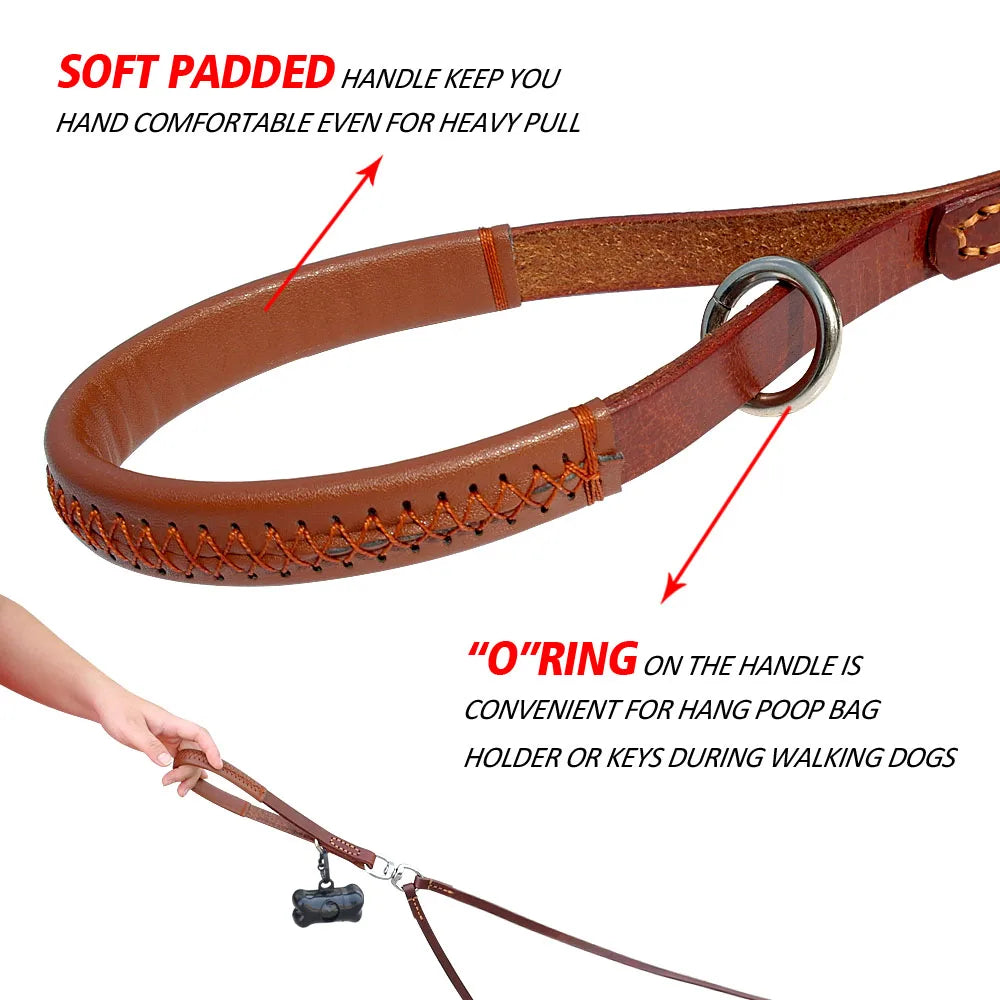 2 Ways Dog  Leather  Leash