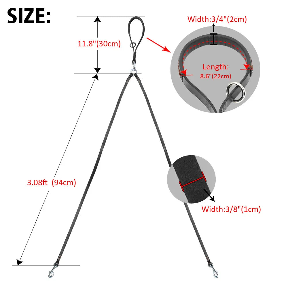 2 Ways Dog  Leather  Leash