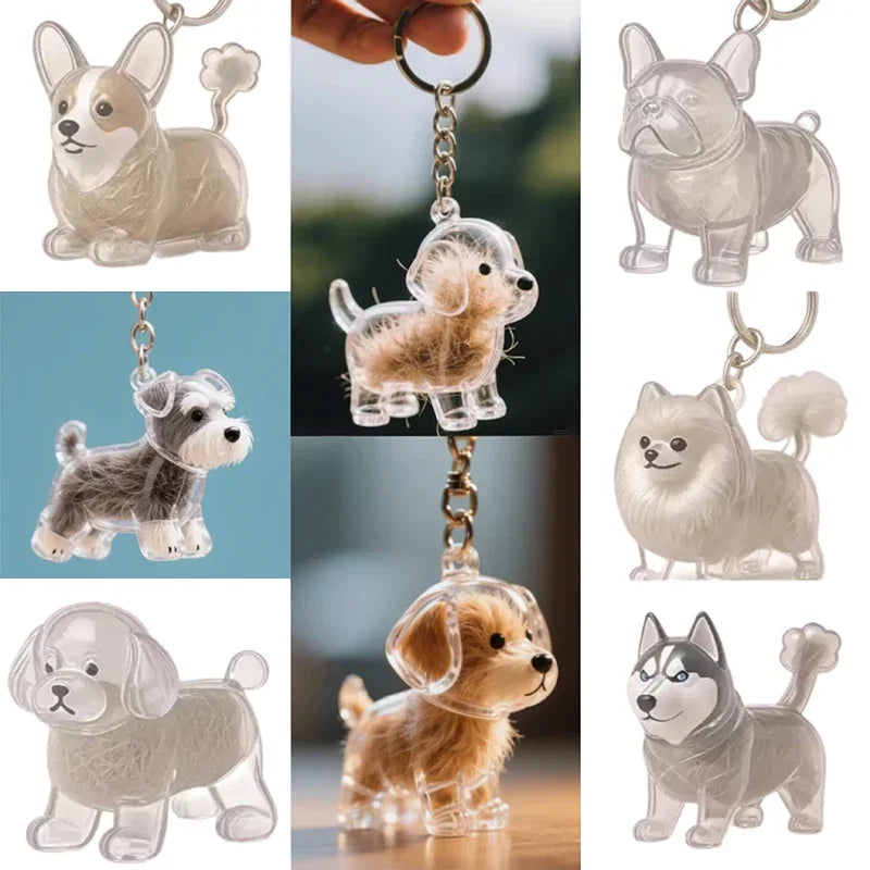 Dogs Hair Storage Pendant Keychain