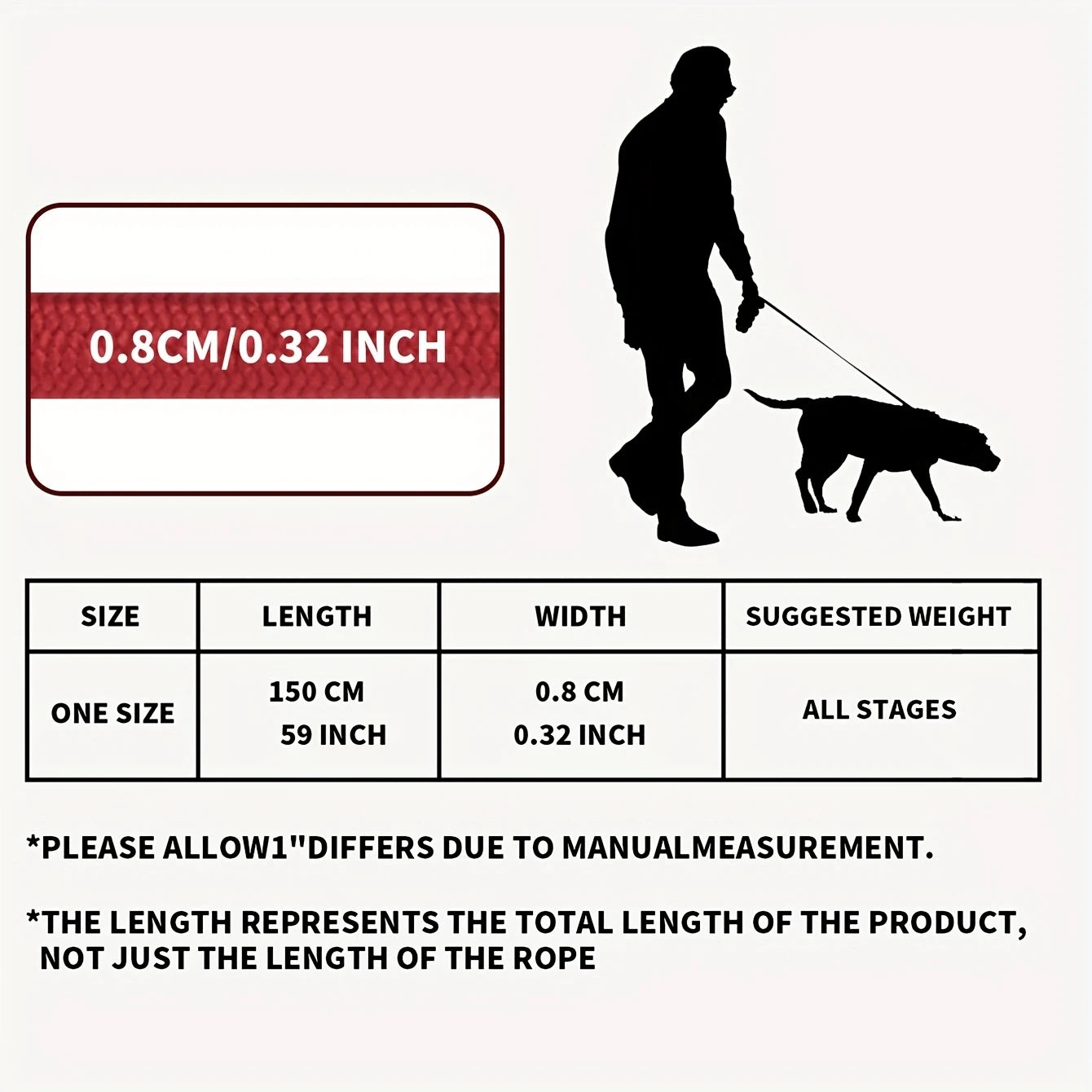 Pet dog leash, 1.5-meter
