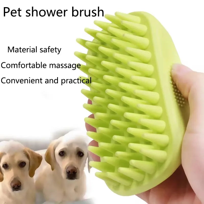 Pet Bath Brush Rubber Comb Hair Removal Brush