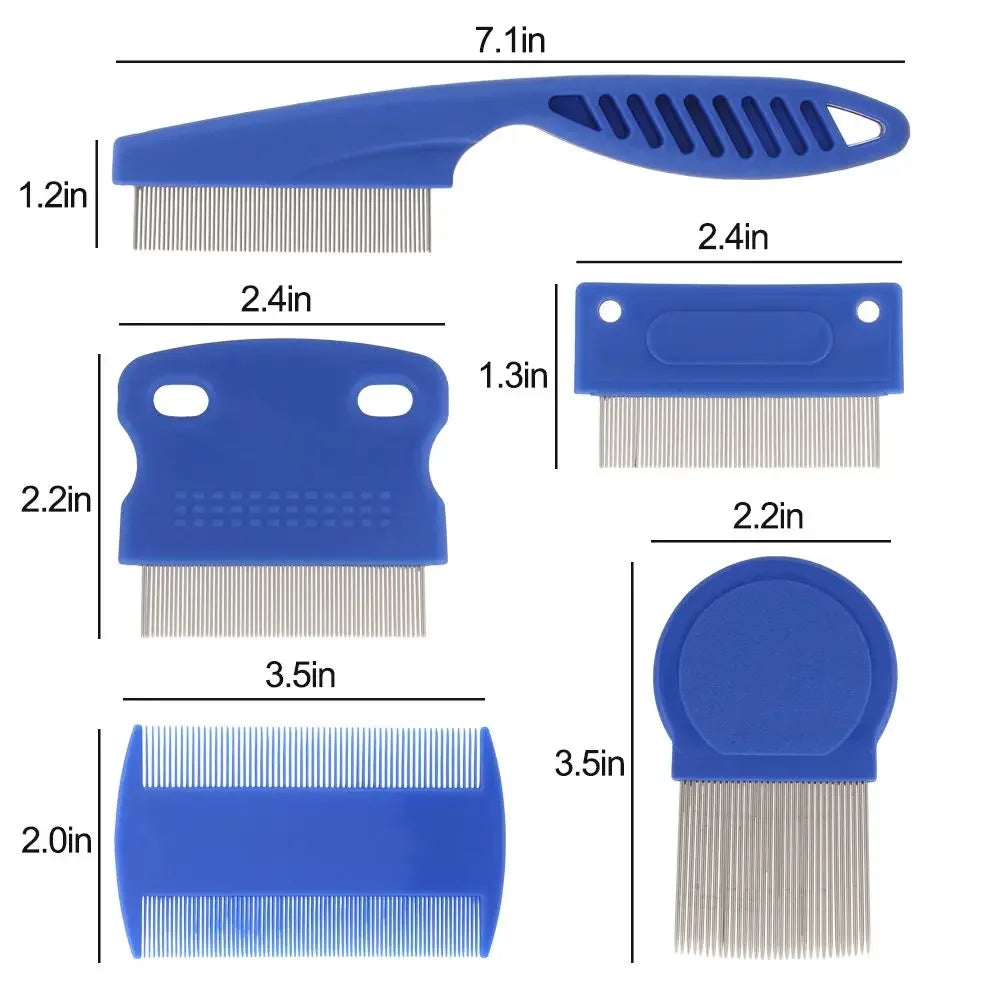 6 Pcs/set Pet Flea Comb Stainless Steel