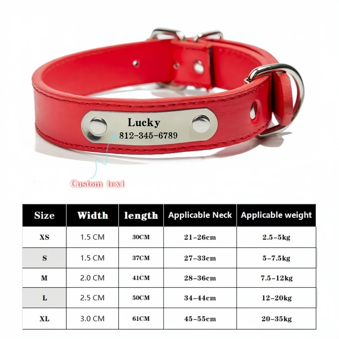 Personalized Name Carved Dog Collar