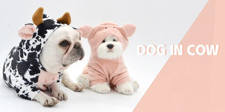 Cow Pig Style Clothes for Small Medium Dogs