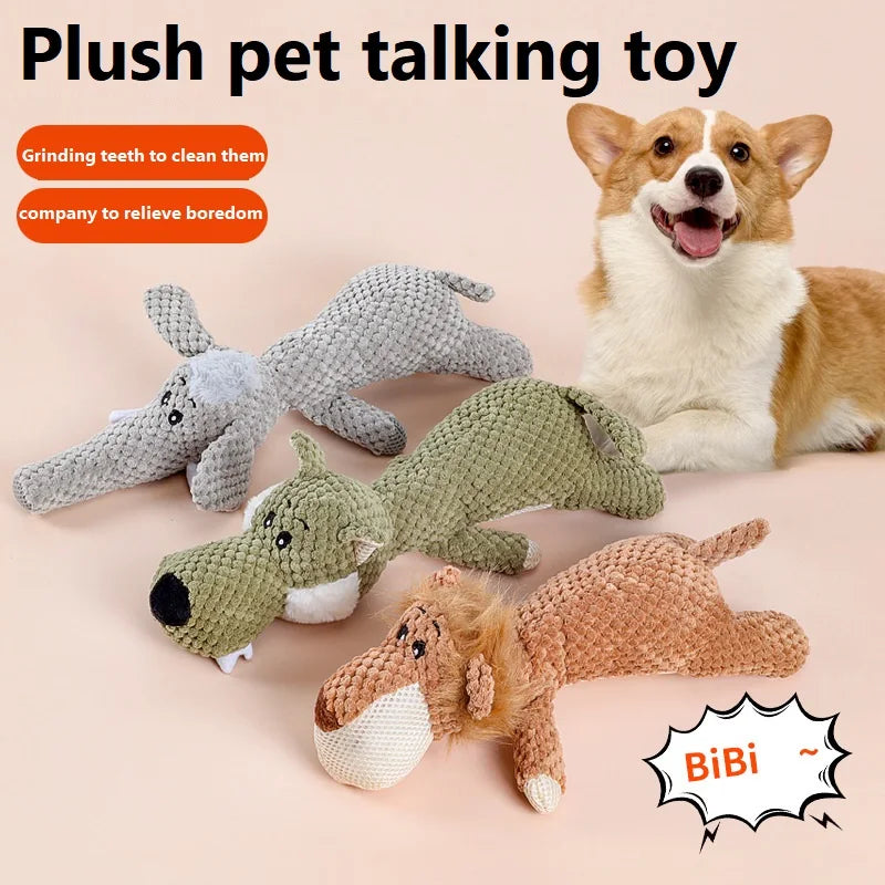 Plush Puppy Dog Chew Toy With Squeaker Sound