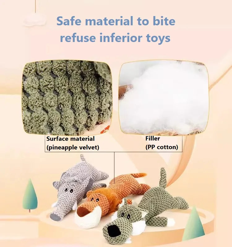 Plush Puppy Dog Chew Toy With Squeaker Sound