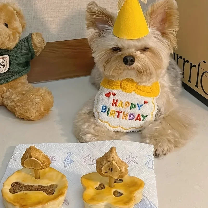 Adorable Puppy Birthday Hat & Bandana Set