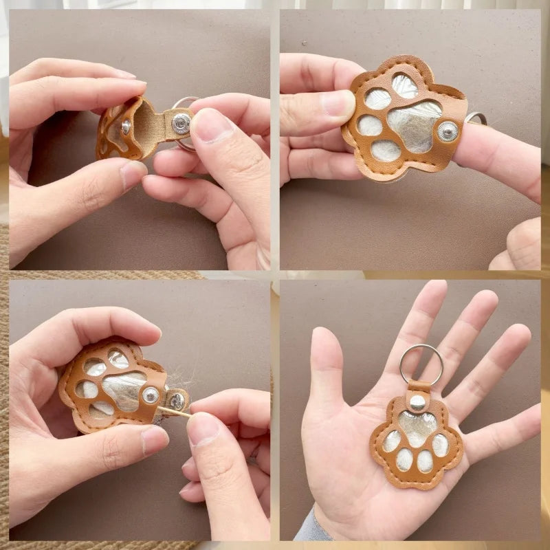 Pet Hair Memorial Keychain