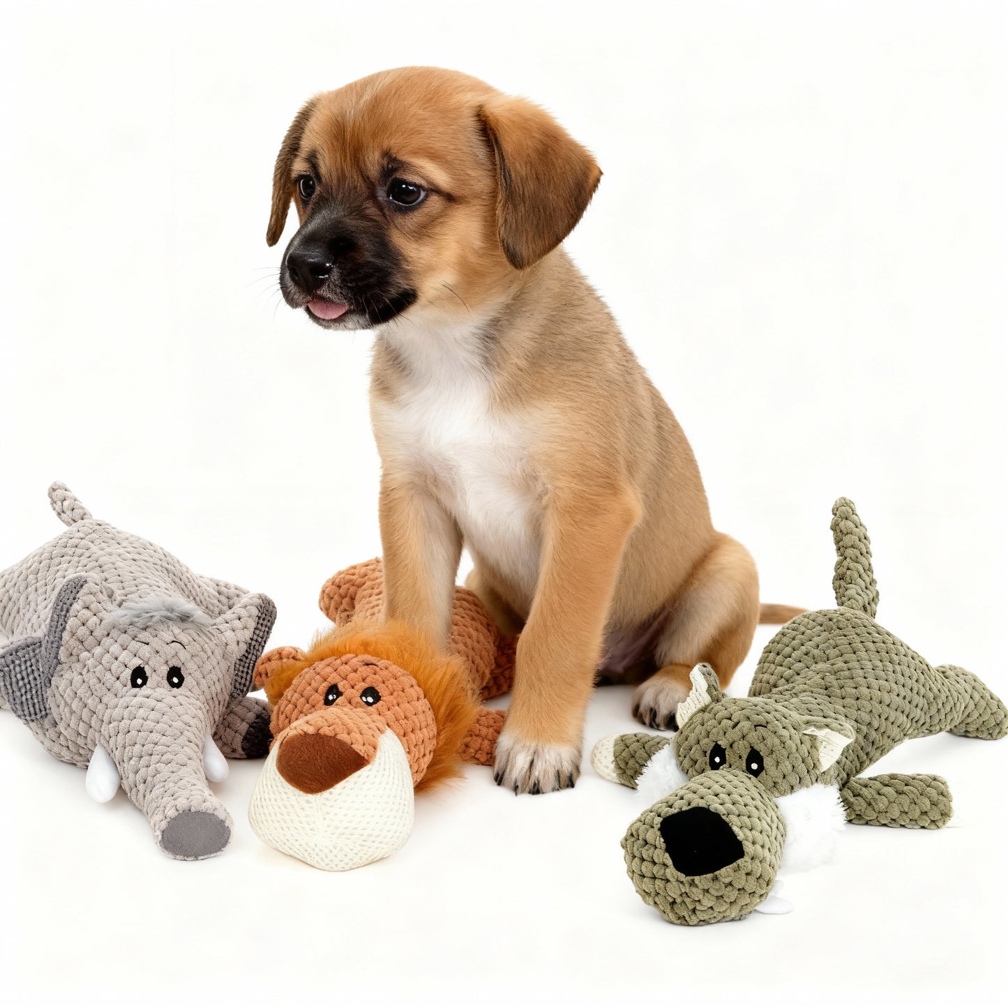 Plush Puppy Dog Chew Toy With Squeaker Sound