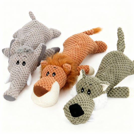 Plush Puppy Dog Chew Toy With Squeaker Sound