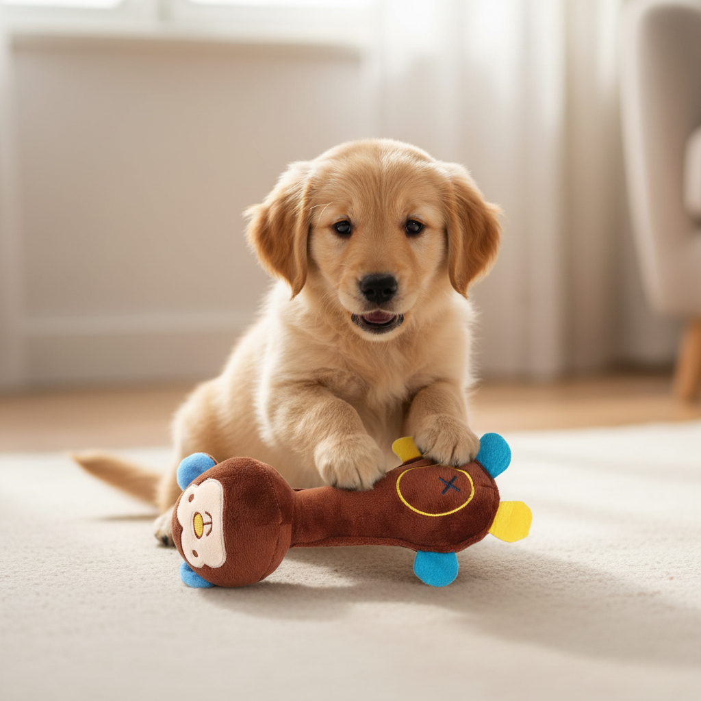 Pet Dog Plush Toy Animal Shape with Squeaky